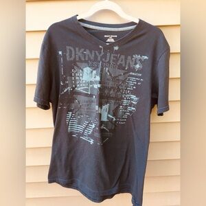 DKNY Mens Black Cotton Graphic Tee Size M
